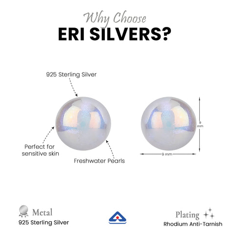 Silver White Shine Pearl Earring