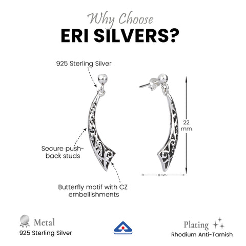 Oxidized Silver Earring