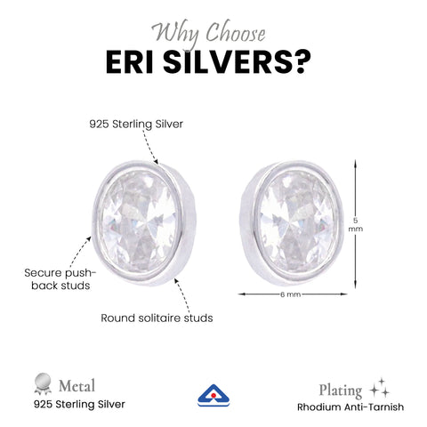 Classic Solitaire 92.5 Sterling Silver Earrings