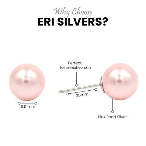 Pink Pearl Silver Earring