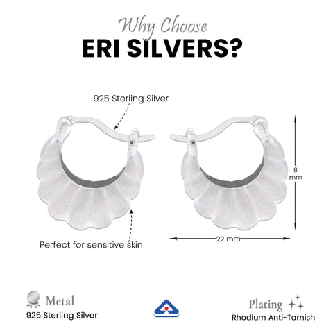 925 Sterling Silver Matte Hoop Earrings