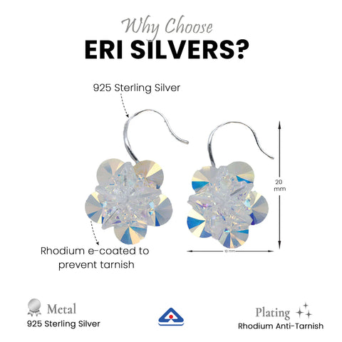 925 Sterling Silver Hanging Crystal Earring