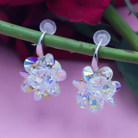 925 Sterling Silver Hanging Crystal Earring
