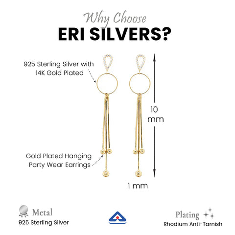 Gold Plated Hanging Party Wear Earrings