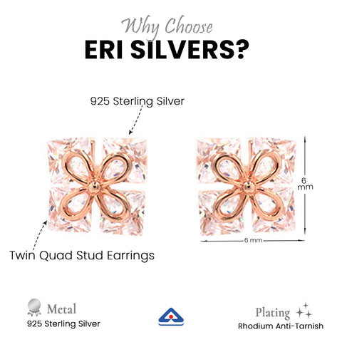 Twin Quad Stud Earrings