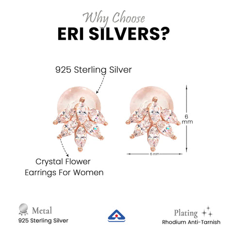 Crystal Flower Earrings For Women