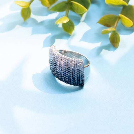 Silver Blue Sapphires Multi Color Ring