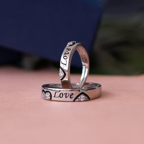 Silver Love Couple Ring