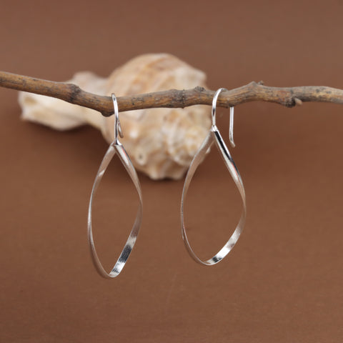 925 Sterling Silver Twisted Teardrop Drop Earrings for Women