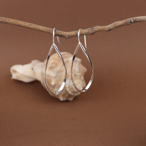 925 Sterling Silver Twisted Teardrop Drop Earrings for Women