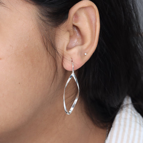 925 Sterling Silver Twisted Teardrop Drop Earrings for Women