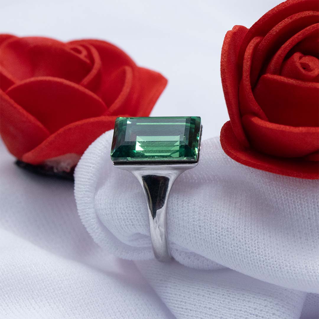 Buy CEYLONMINE Panna Ring With Natural Panna Stone Emerald Silver Plated  Ring Online at Best Prices in India - JioMart.