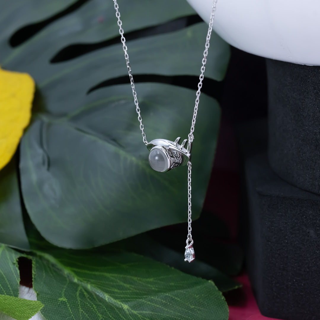 Evil eye silver pendant with chain
