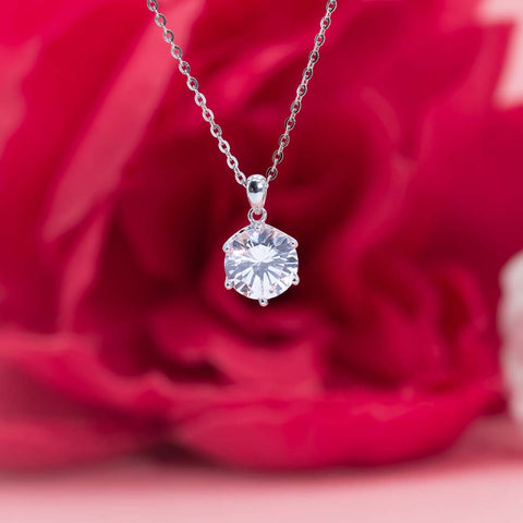 Silver Single Diamond Pendant With Chain