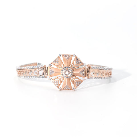 Rose gold flower shape diamond bracelet