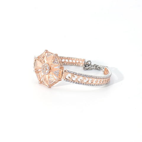 Rose gold flower shape diamond bracelet