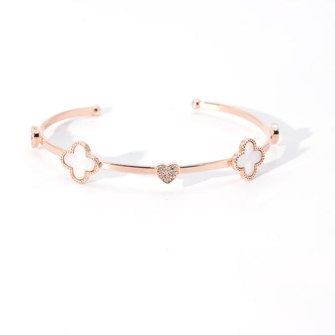 Rose Gold Flower Shape &  Heart Bracelet