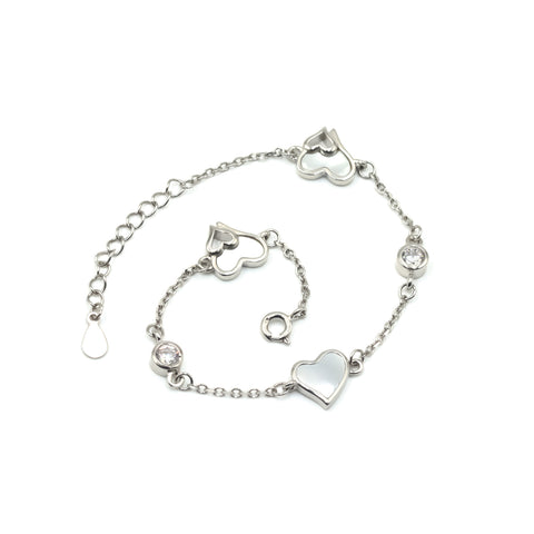 Silver heart shape bracelet