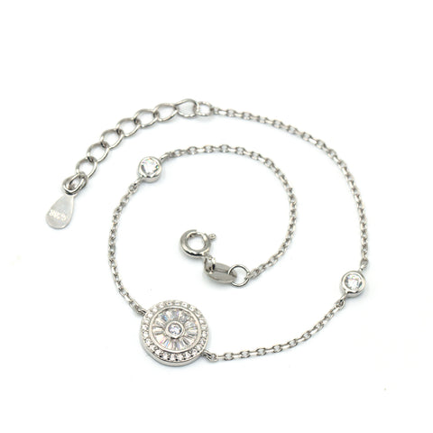 Silver Round Shape  Woman's Bracelet
