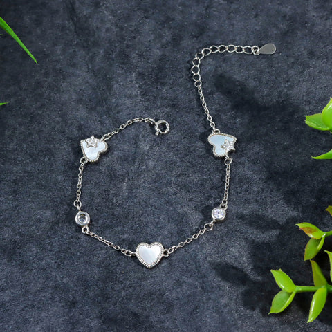 Heart Shape Sterling Silver Bracelet – Jurielle