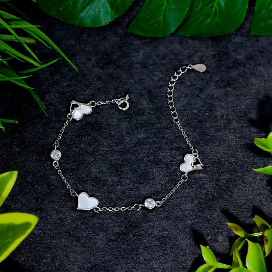 Silver heart shape bracelet