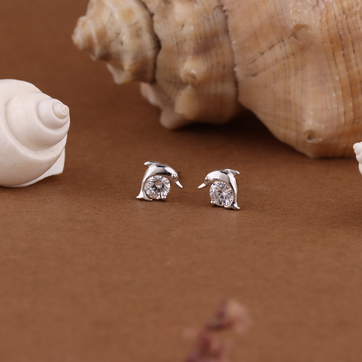 925 Sterling Silver Dolphin Earrings