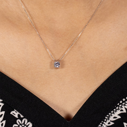 Rose gold hanging diamond pendant with chain