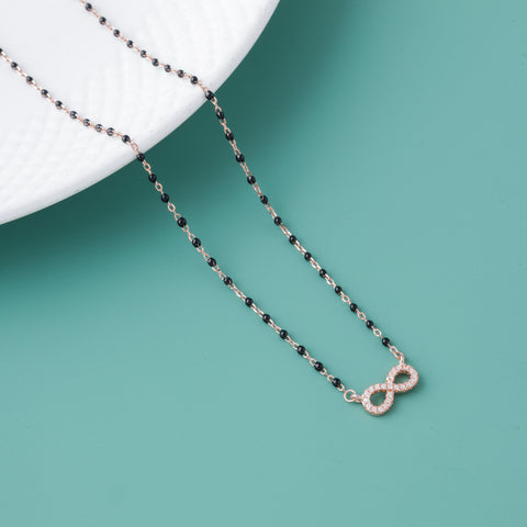 Rose Gold Plated Infinity Symbol Silver Mangalsutra for Women