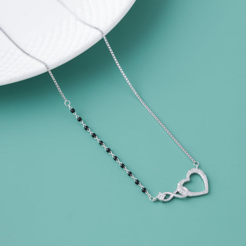 Silver Infinity Heart Mangalsutra for Women