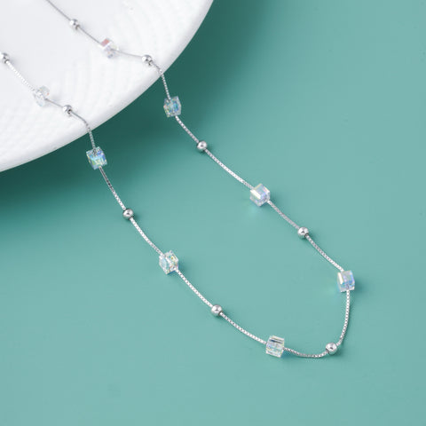 Eri Silvers  Daily Ware Cube Crystal Chain Necklace