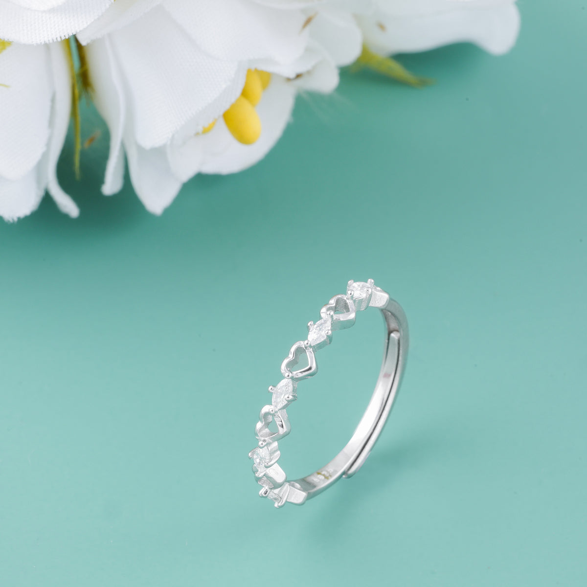 Silver Heart Ring For Girl