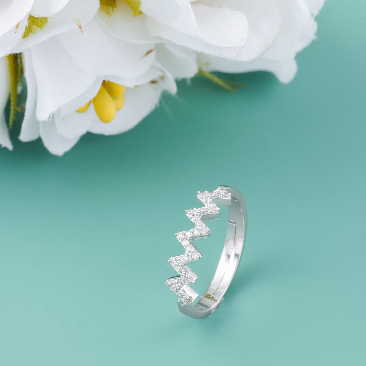 Zig Zag Silver Ring  For Girl