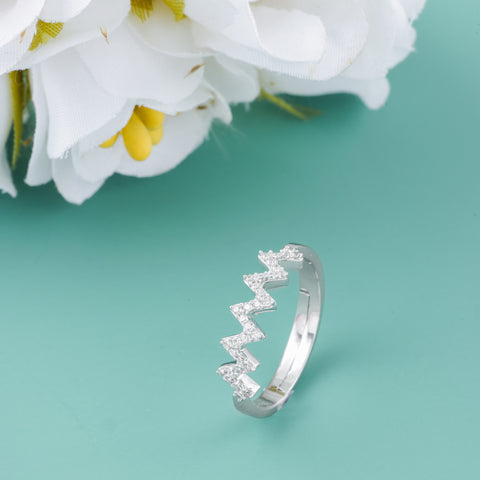 Zig Zag Silver Ring  For Girl