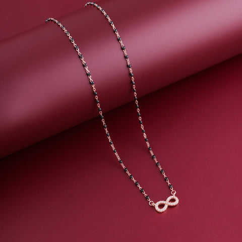 Rose Gold Plated Infinity Symbol Silver Mangalsutra for Women