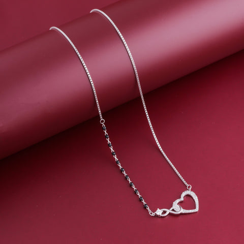 Silver Infinity Heart Mangalsutra for Women
