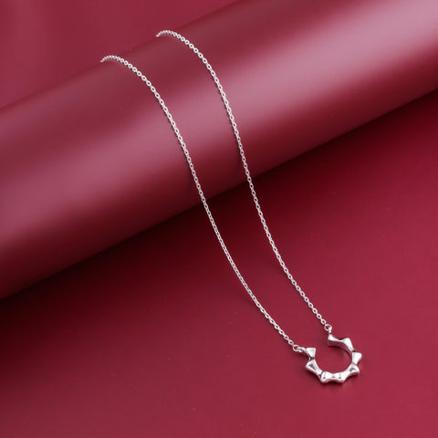 Eri Silvers Textured Circle Daily Ware Pendant Necklace For Women