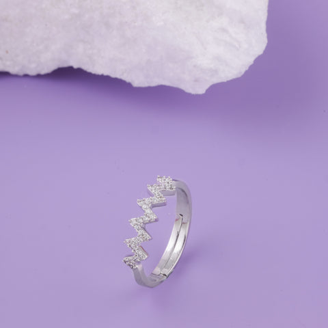 Zig Zag Silver Ring  For Girl