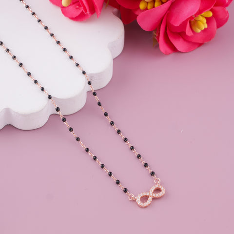 Rose Gold Plated Infinity Symbol Silver Mangalsutra for Women