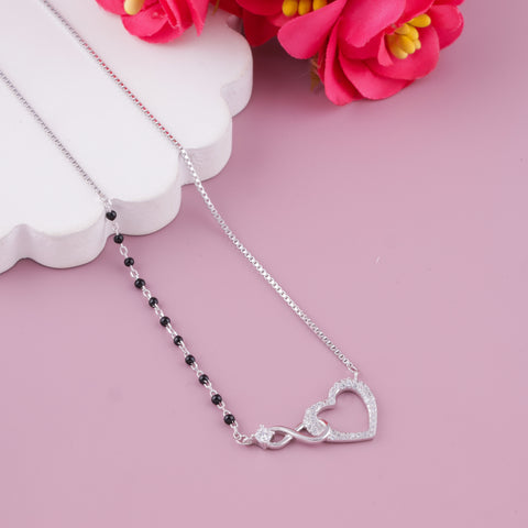 Silver Infinity Heart Mangalsutra for Women