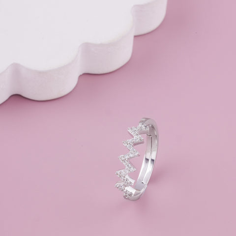 Zig Zag Silver Ring  For Girl
