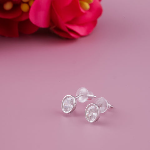 Classic Solitaire 92.5 Sterling Silver Earrings