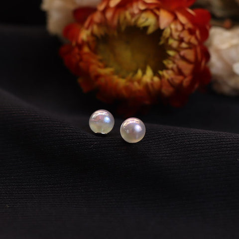 Silver Natural Freshwater Pearl Stud Earring