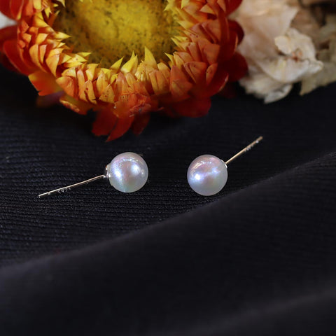 Silver Natural Freshwater Pearl Stud Earring