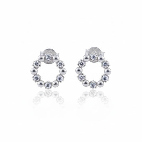 925 Sterling Silver Circle Stud Earrings for Women