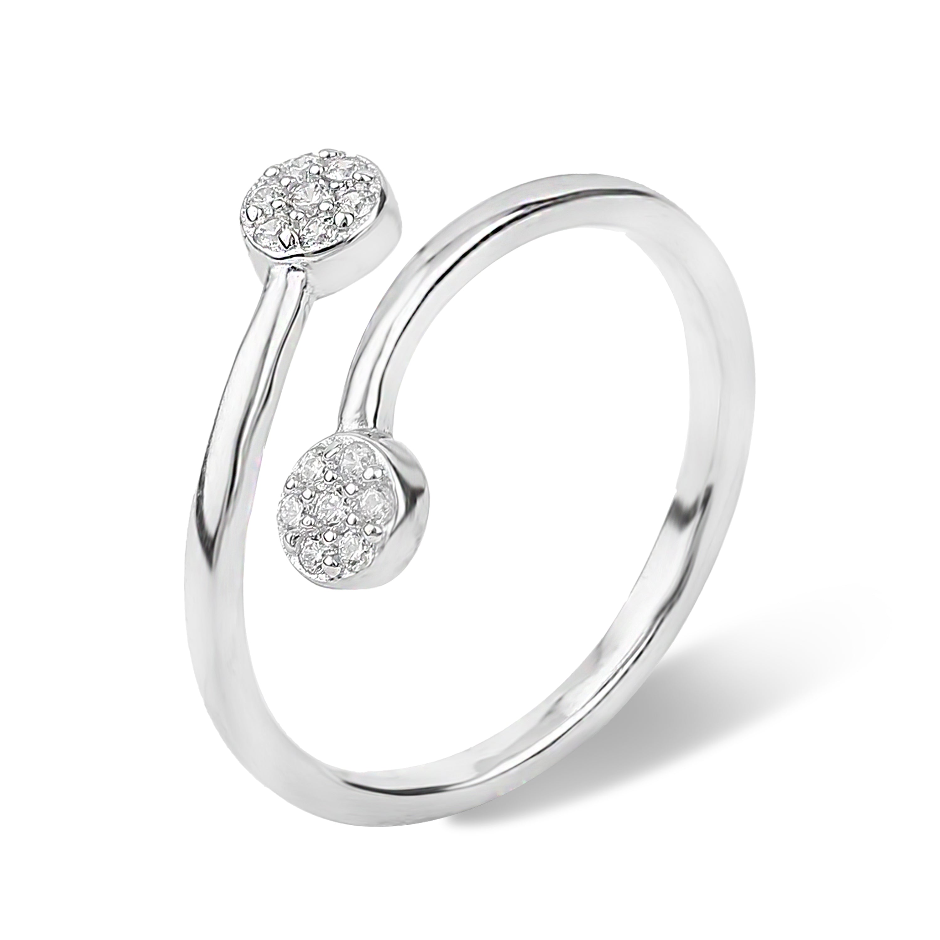 Silver gap  adjustable diamond ring