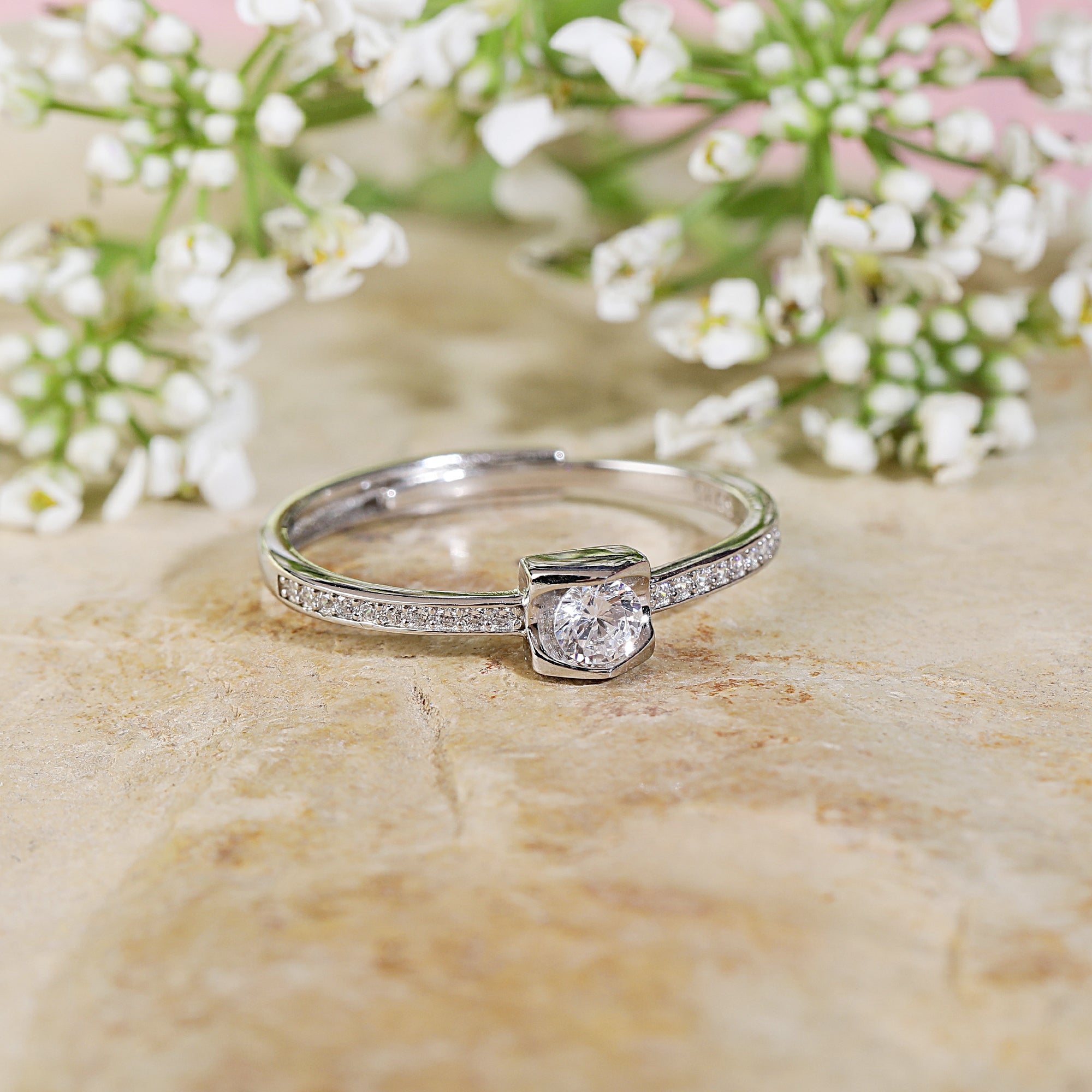 Elegant Silver Adjustable Diamond Ring for Women | Shop Now – Eri Silvers