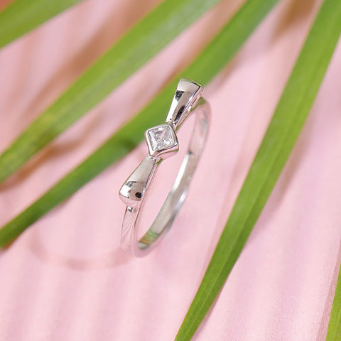 pure silver diamond ring