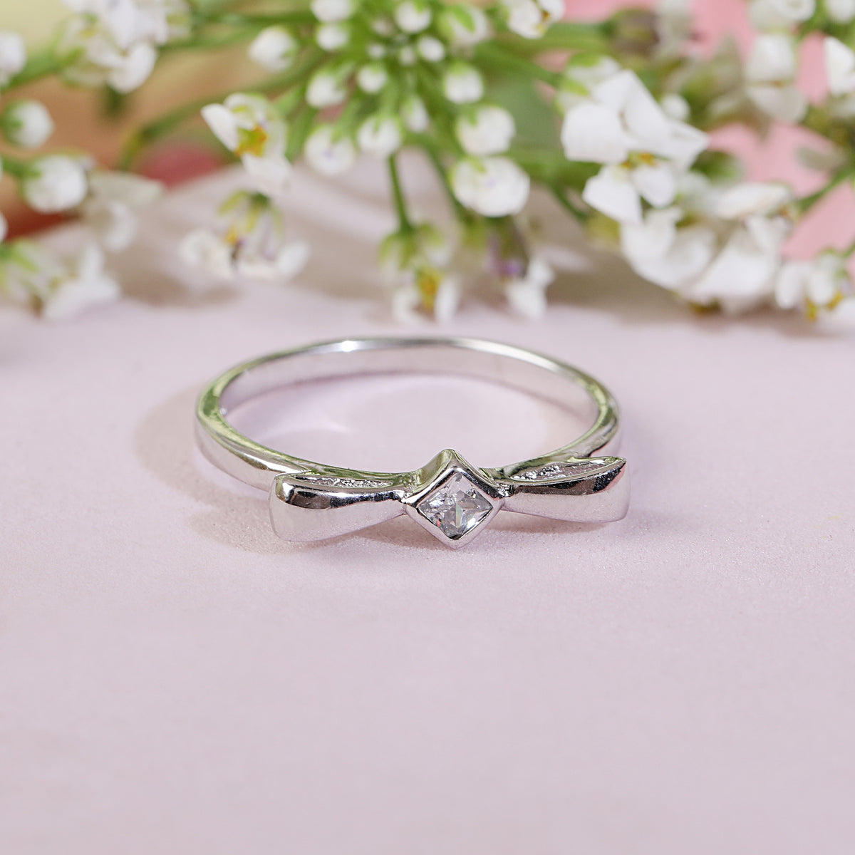 pure silver diamond ring