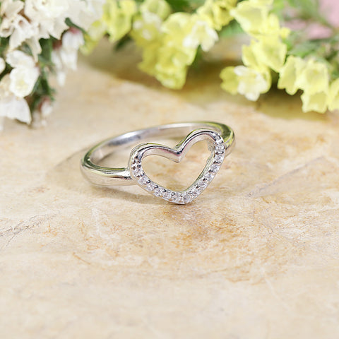 sterling silver heart shaped ring