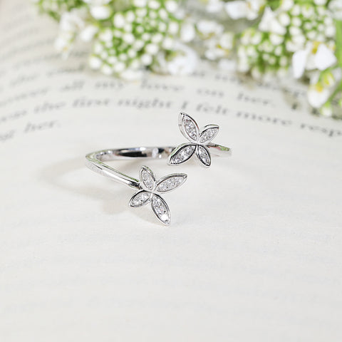 Sterling Silver butterfly Ring with adjustable size.